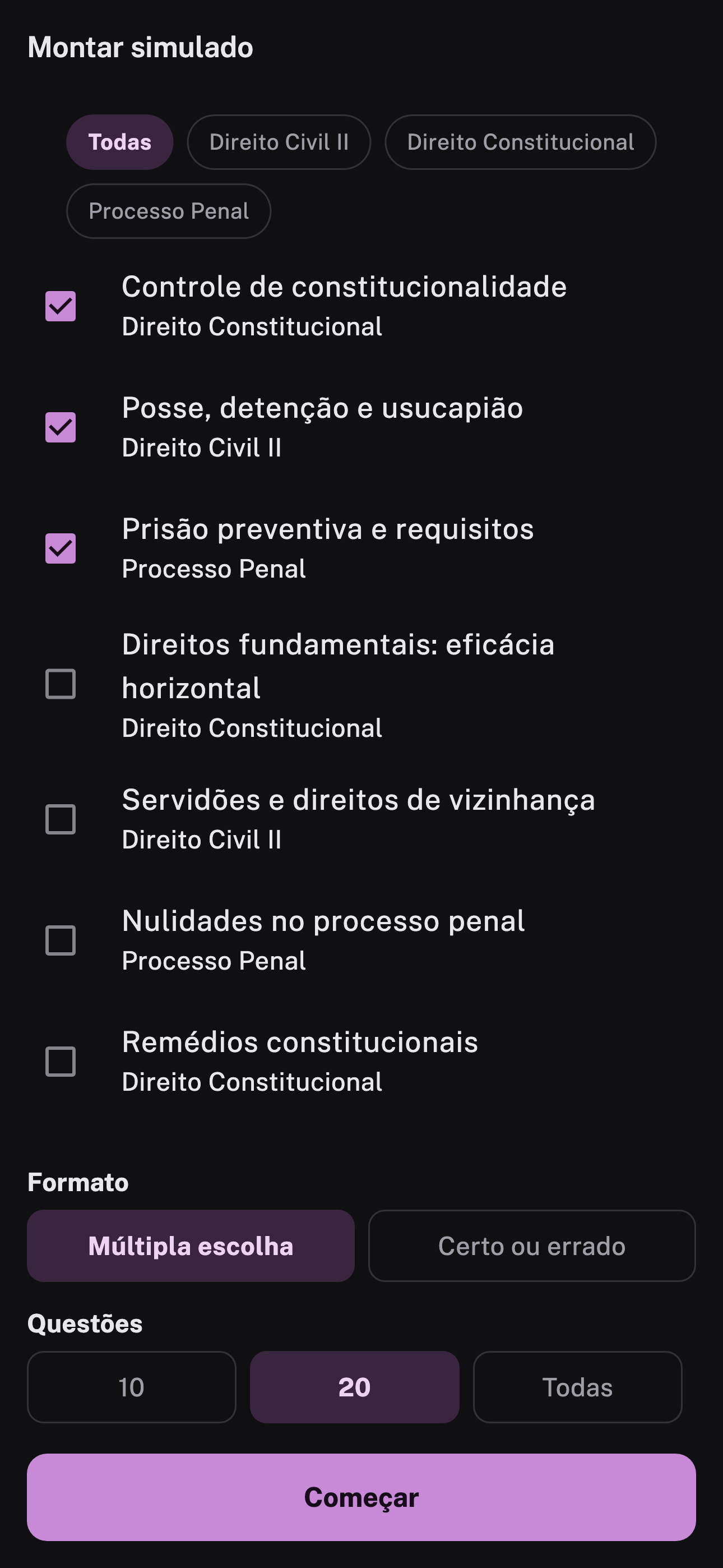 Montar simulado